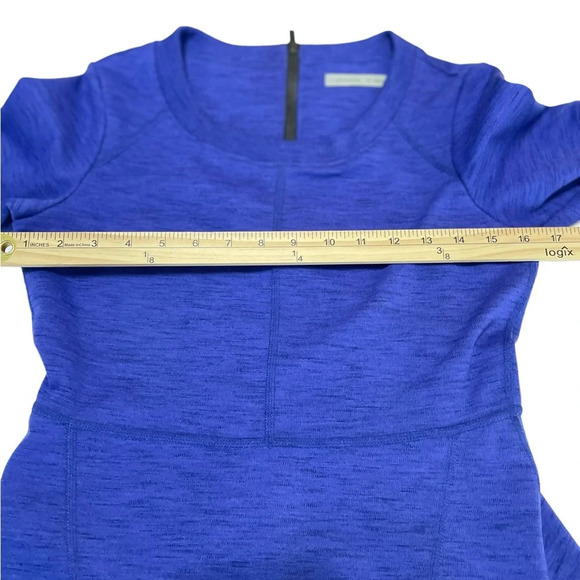 Athleta En Route Fit-and-Flare Ponte Knit Short Sleeve Dress Blue - Picture 11 of 11